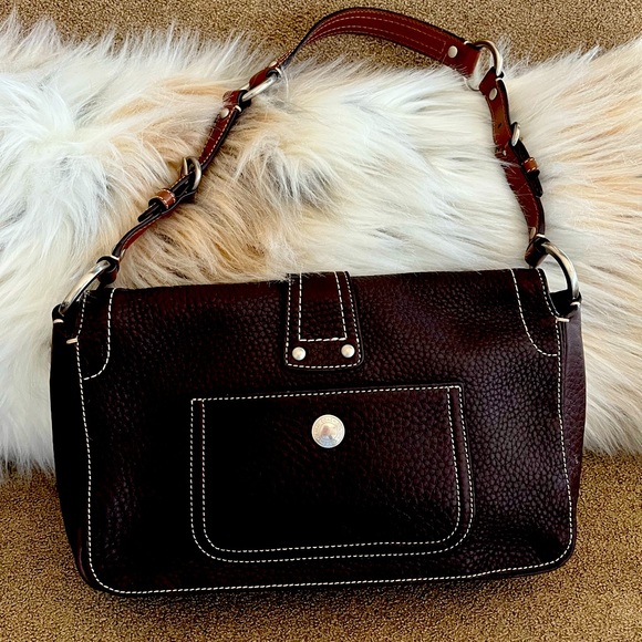 Coach pebbled leather brown satchel - Picture 3 of 4